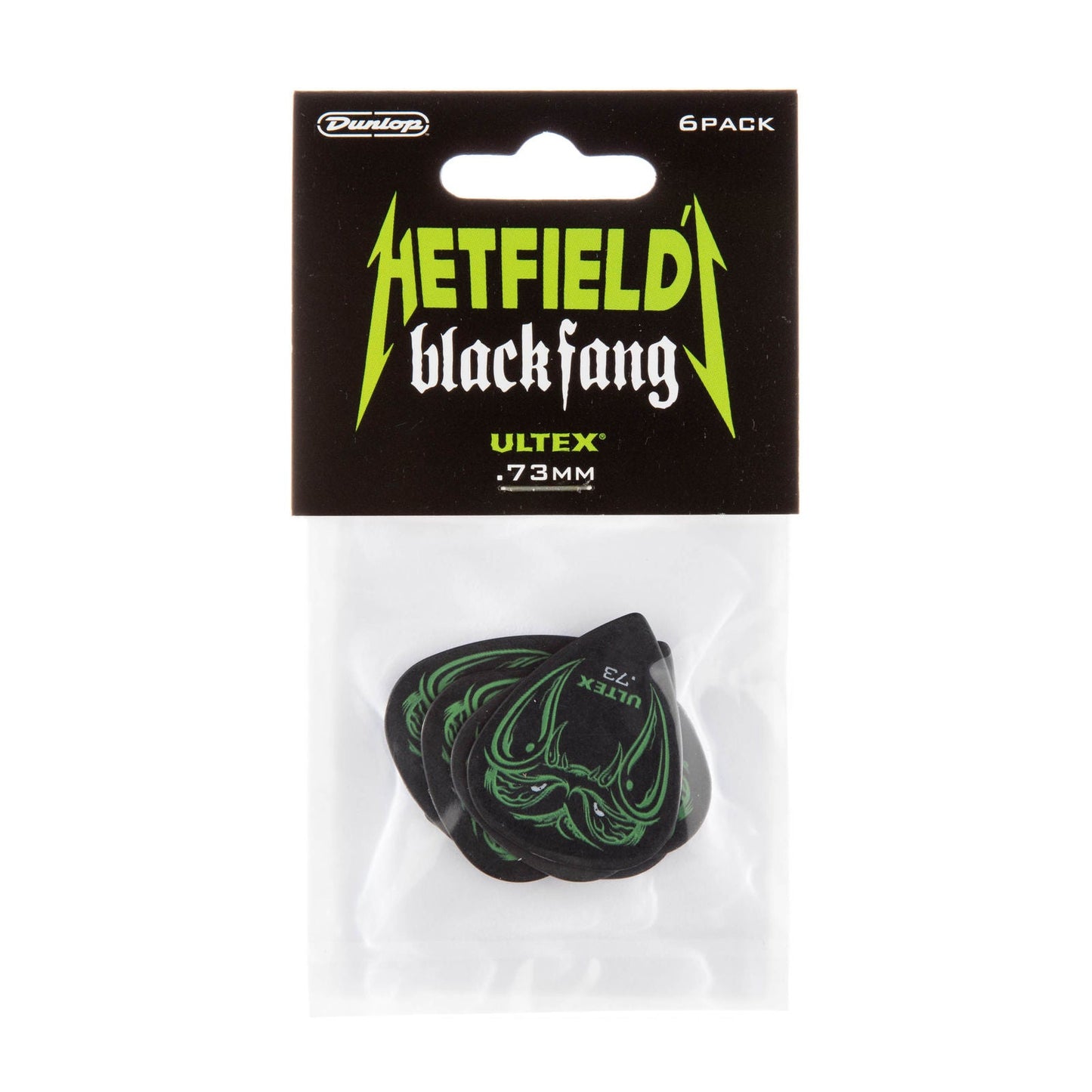 Saco com 6 palhetas HETFIELD’S BLACK FANG PH112P .73
