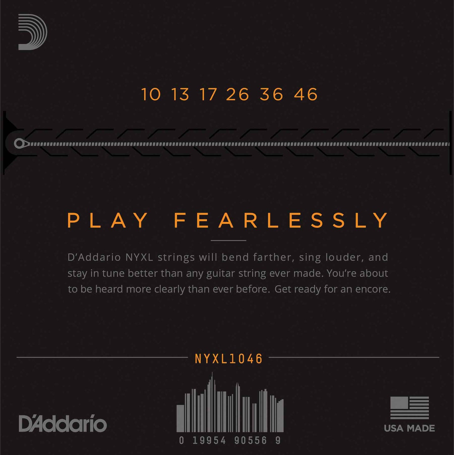 Cordas High-Carbon Steel Core D'ADDARIO NYXL 1046
