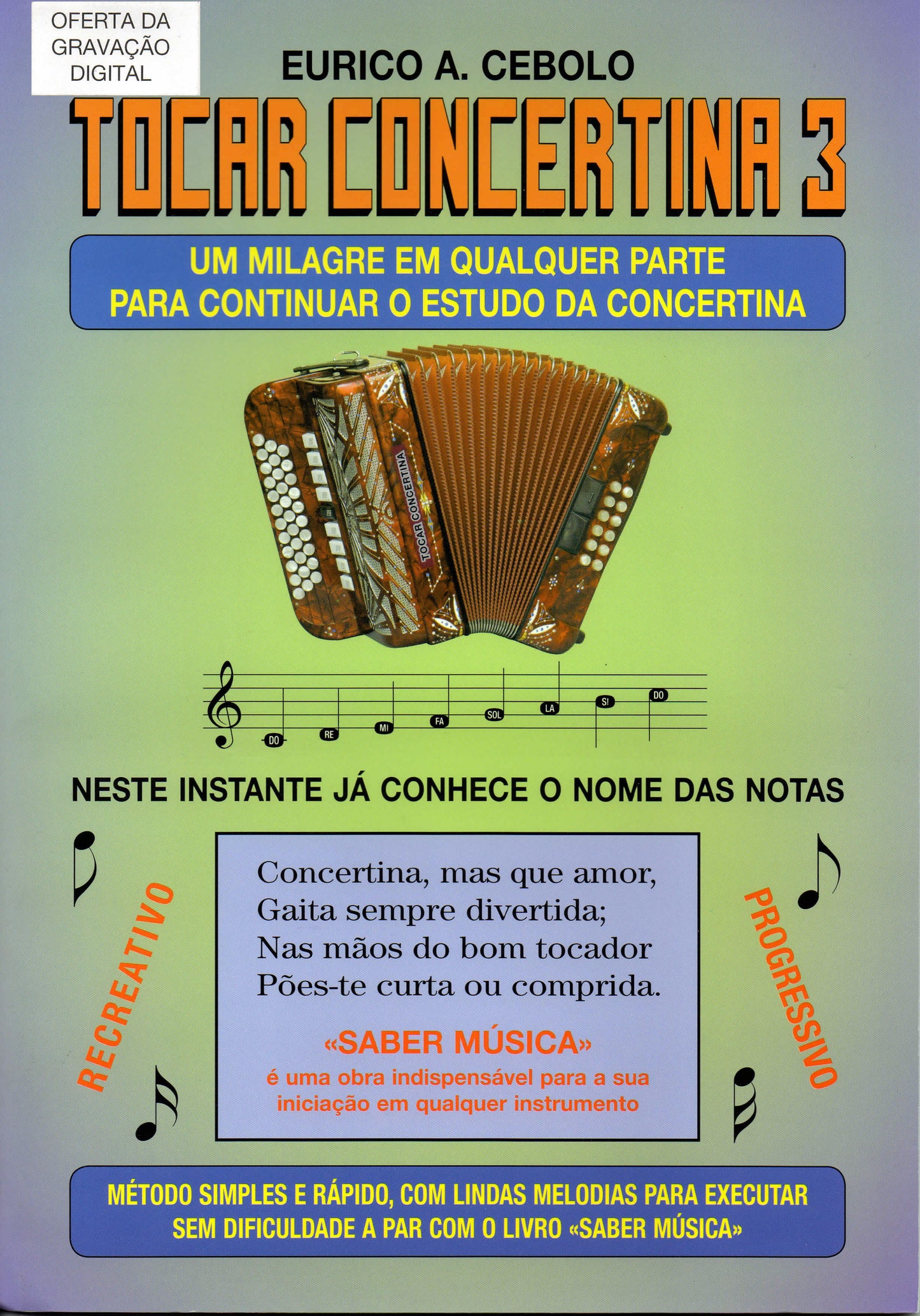 Livro EURICO CEBOLO - TOCAR CONCERTINA Nº3