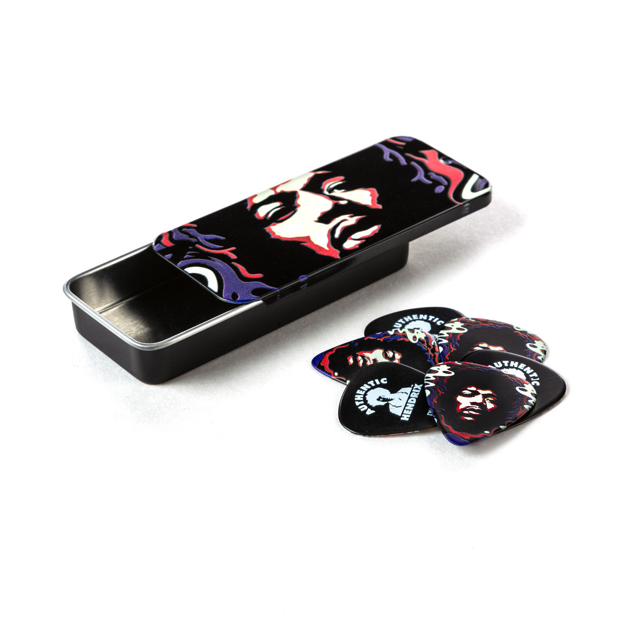 Caixa em metal com 6 palhetas JIMI HENDRIX JHPT15H
